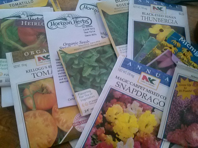My "Start in April" seed packets