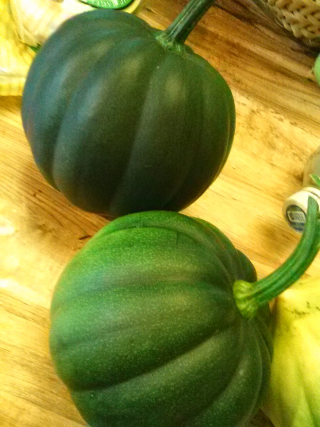 Acorn squash.  Yum! We love eating them roasted with cinnamon sugar and butter.